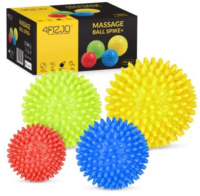 Zestaw piłek z kolcami do masażu SPIKE+ 4 szt. 4FIZJO Sensoryczne piłe