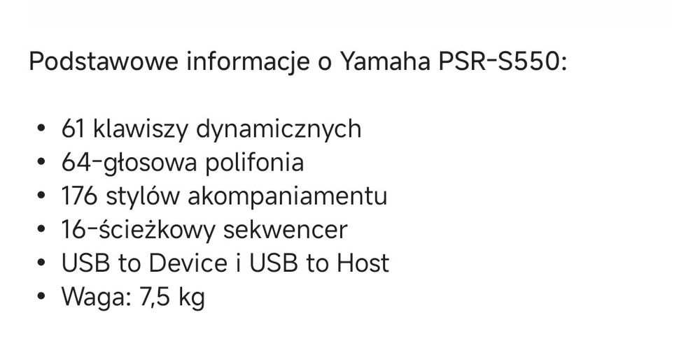 Keyboard Yamaha PSR-5550