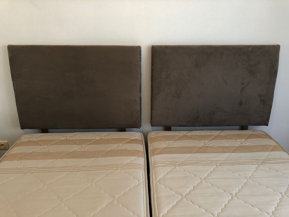 Cama base fixa e colchoe