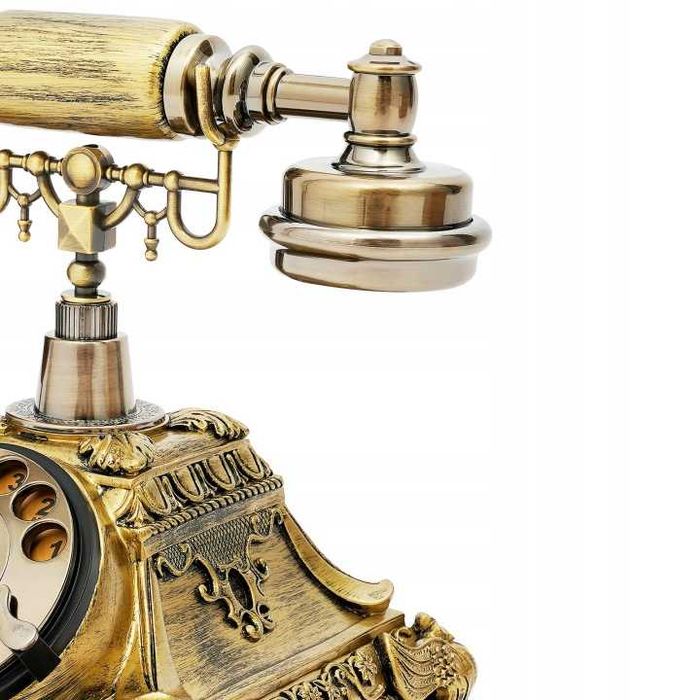 Klasyczny telefon przewodowy styl vintage brąz