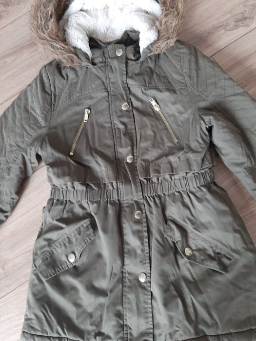 Kurtka parka zimowa khaki 140cm