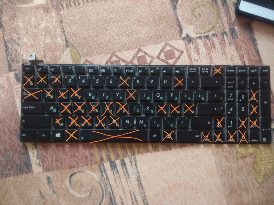 Кнопки клавиатуры ASUS X550