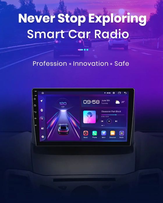 Rádio android 12 Ford Fiesta 2009/17 Gps wifi Carplay 2/32GB + CANBUS