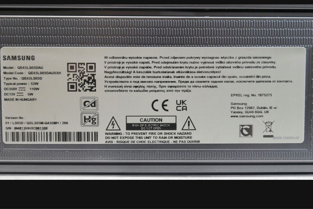 The Frame 2024 Telewizor Samsung QE43LS03DAUXXH QLED 43'' 4K Ultra HD