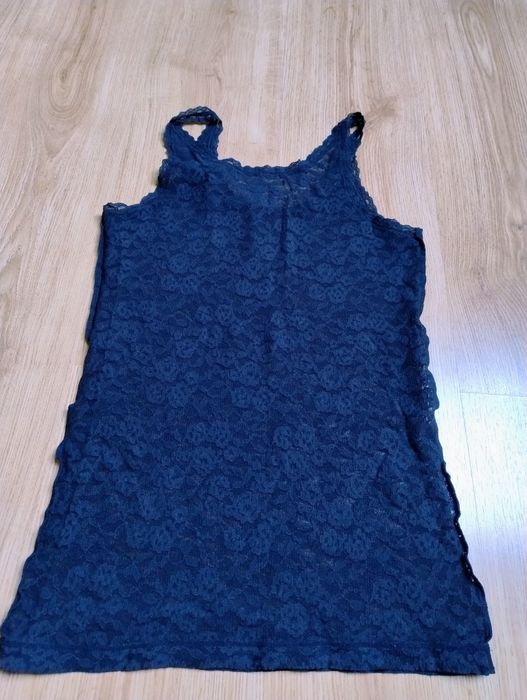 Czarny koronkowy top S