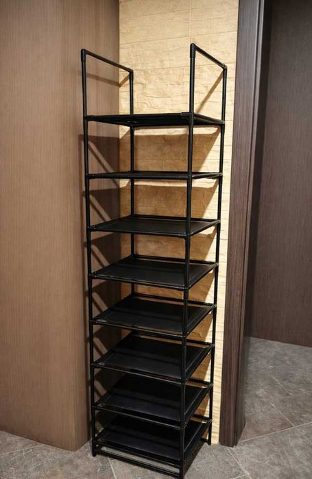 NOWY Regał na buty wąski stojak szafka 10 poziomów 173cm CZARNY