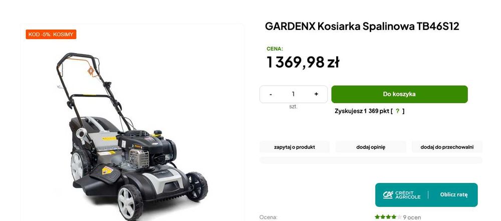 GARDENX Kosiarka Spalinowa TB46S12