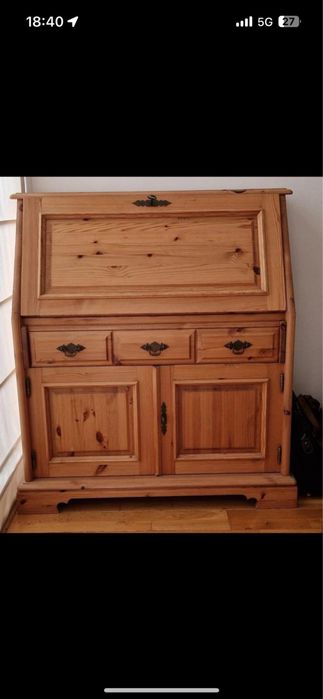Kredens komoda lite drewno sosna sekretarzyk
