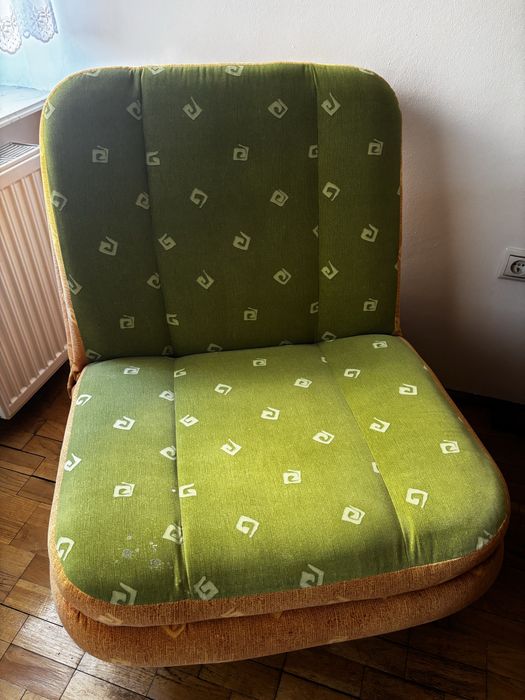 Fotel zielono-pomarańczowy