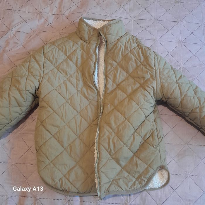 Двухстороння демисезонная куртка для девочки, размер 128