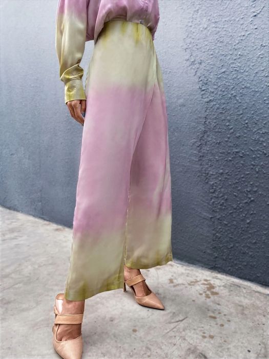 Shein Spodnie Satynowe Boho Ombre Xs 34