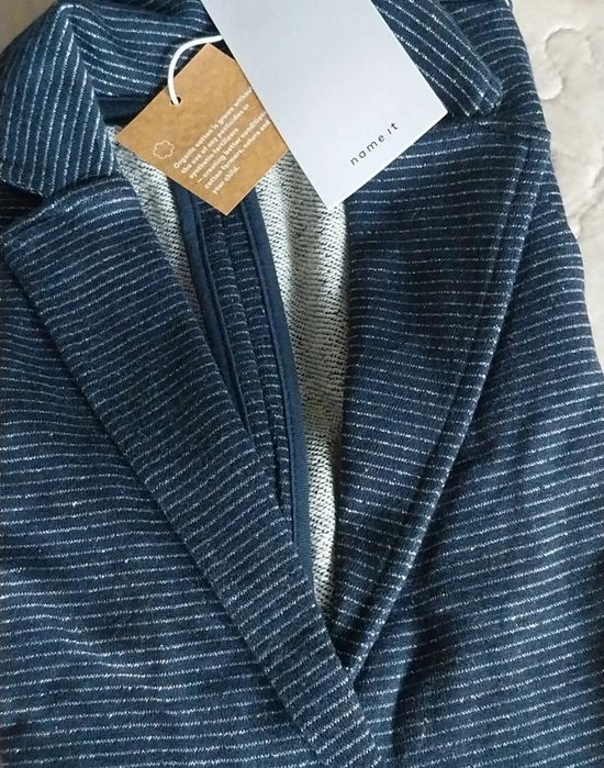 Blazer desportivo | azul-marinho riscas prateado | Name it | Tam 7/8