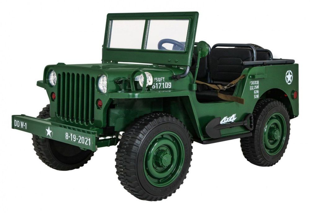 MOCNY   3osobowy MAX 60KG JEEP willys AUTO na akumulator Wojskowy