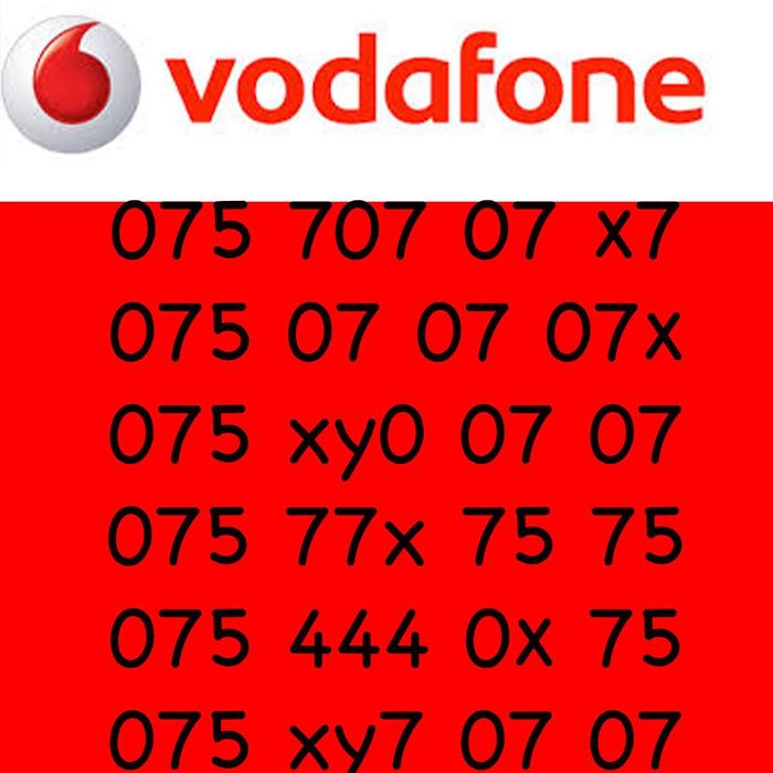 Золоті, красиві номери Водафон/Vodafone 070707, код 075 віп номер