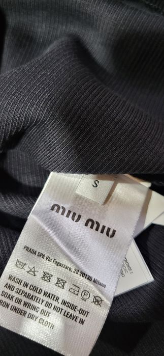 Czarny top damski prążek bawełna premium logo unikat S