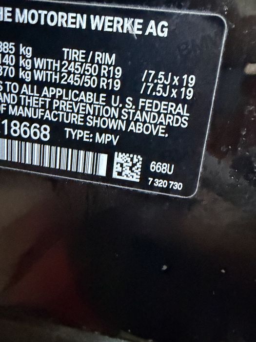 BMW X3 G01 кришка багажника колір чорний 668 668U бмв х3 г01