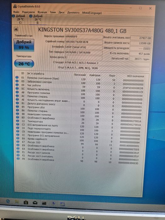 Ssd 480gb диски ссд для ноутбука або системного блока Стан гарний