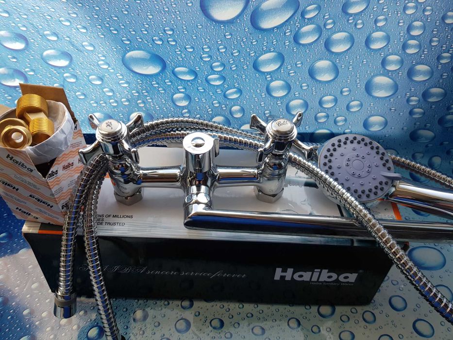 Смеситель змiшувач для ванной Haiba Zeus 140 EURO Латунь 100%