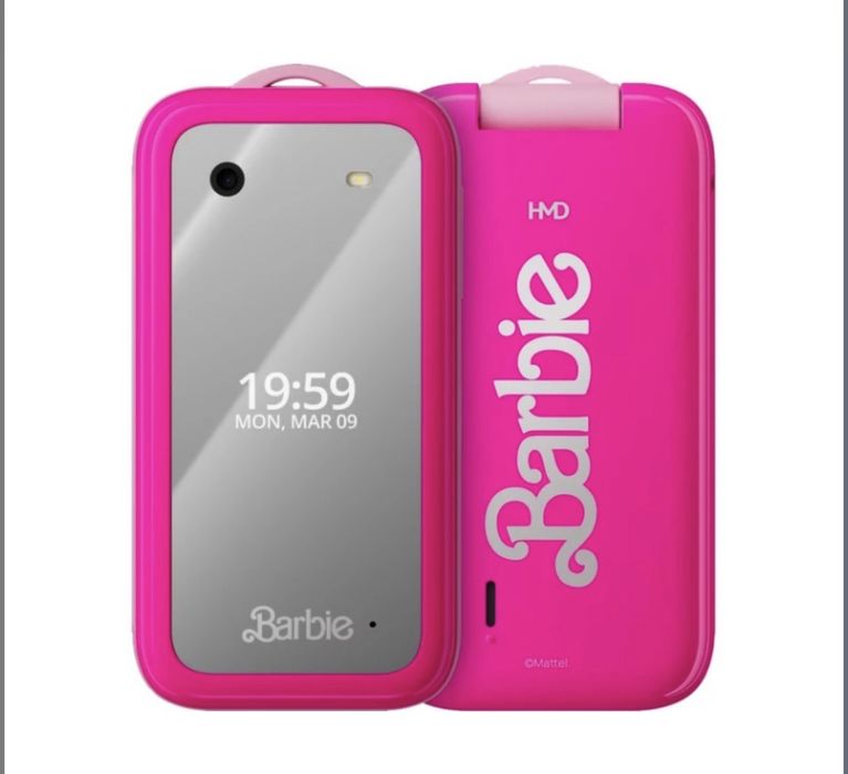 Рожевий розовый телефон Барбі Barbie phone з чохлами