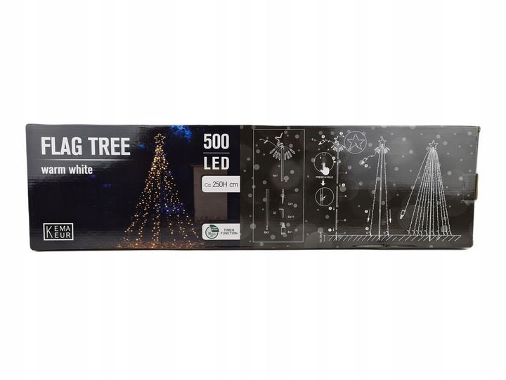 choinka metalowa xl 250 cm 500 led timer kema zewnętrzna