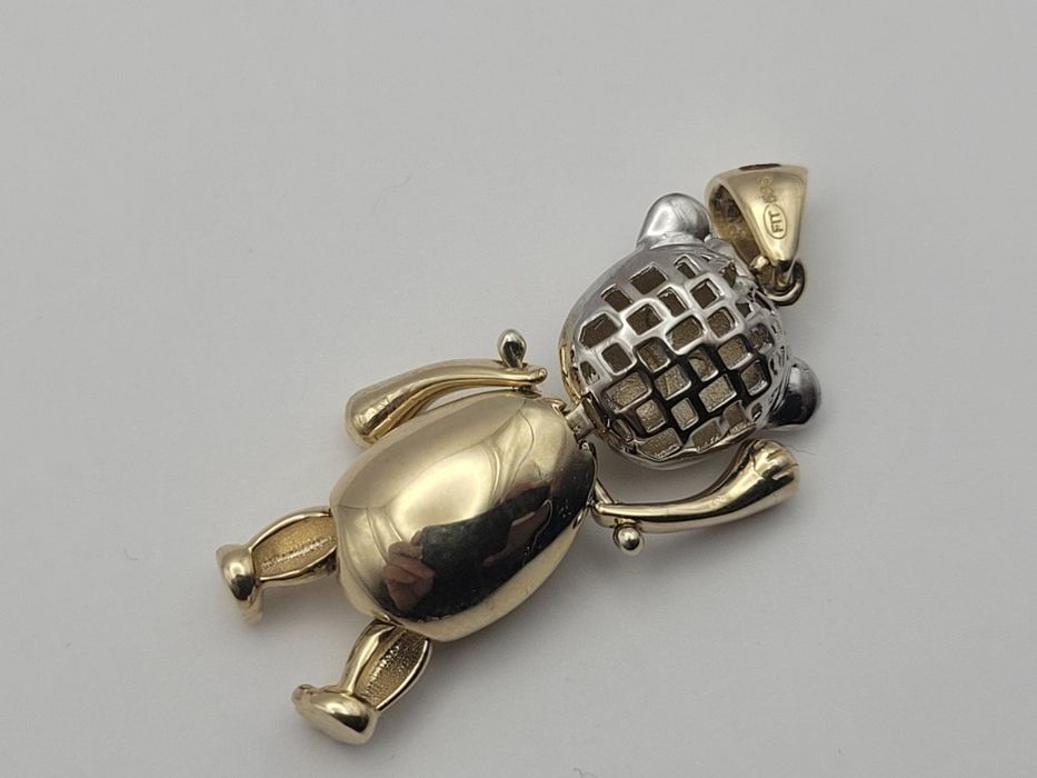 Nowa Złota zawieszka złoto próby 585, miś bear serce ocechowana