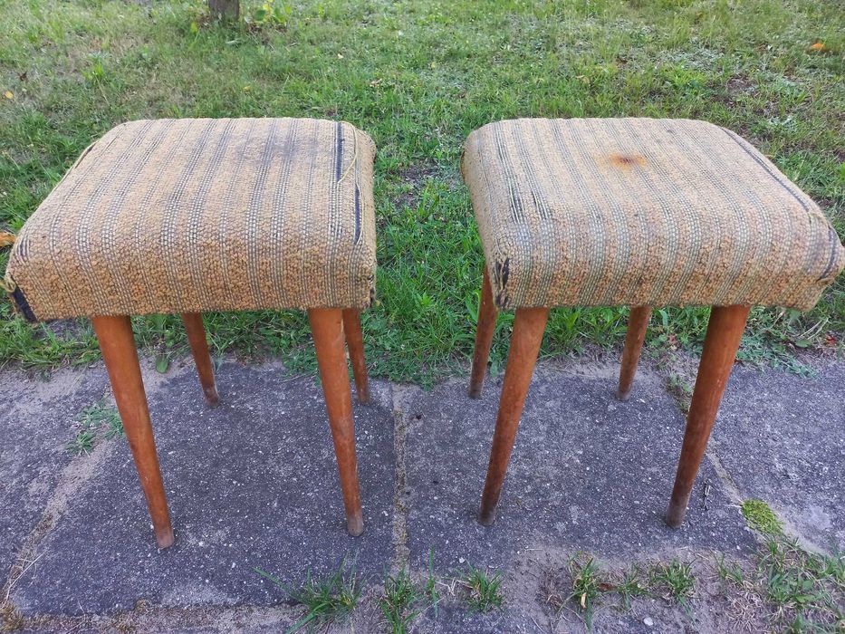 Taboret stołek patyczak tapicerowany PRL cena za 1 szt Zgierz • OLX.pl