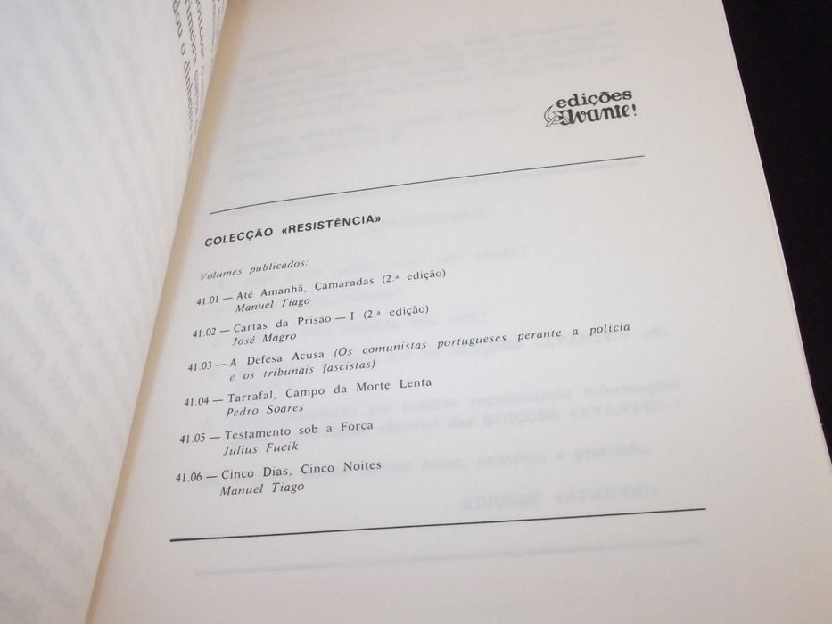 Livro 5 Dias 5 Noites Manuel Tiago Edições Avante 1.ª edição 1975
