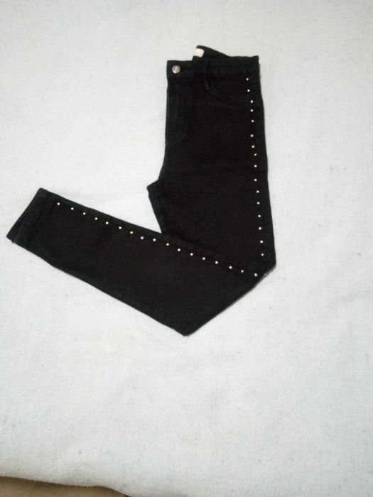 Calças de ganga preta para mulher