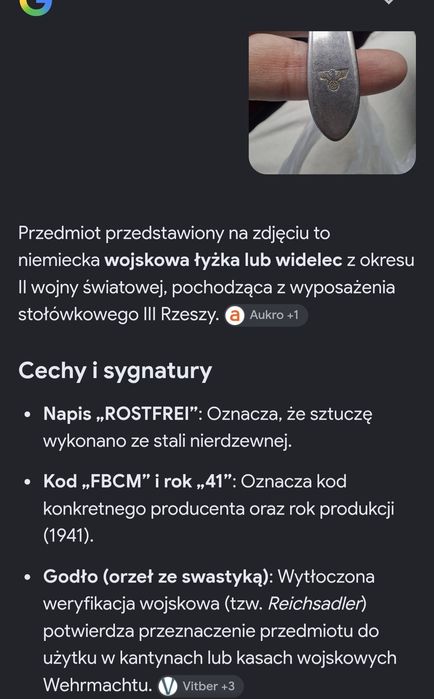 Wermacht trzecia rzesza 1941r łyżeczka 85lat