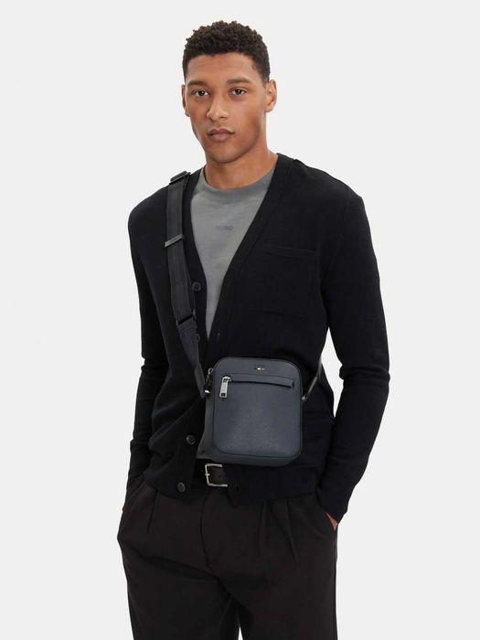 100% ОРИГІНАЛ BOSS ray zip classic vertical blue navy сумка темно синя чоловіча через плече