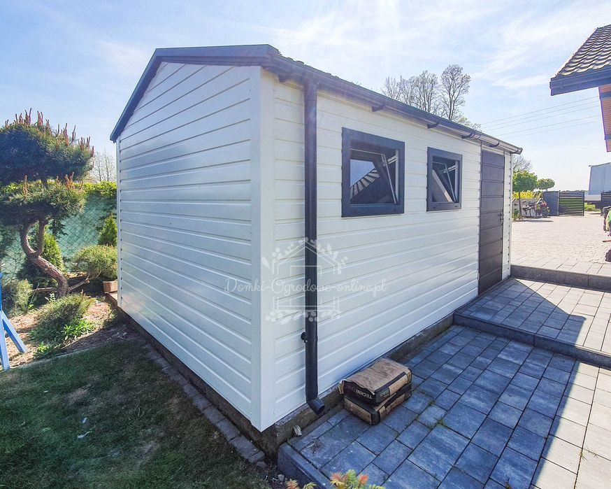 Schowek Domek Ogrodowy 4x5m Drzwi 2x Rynny  Dach dwuspadowy ID650