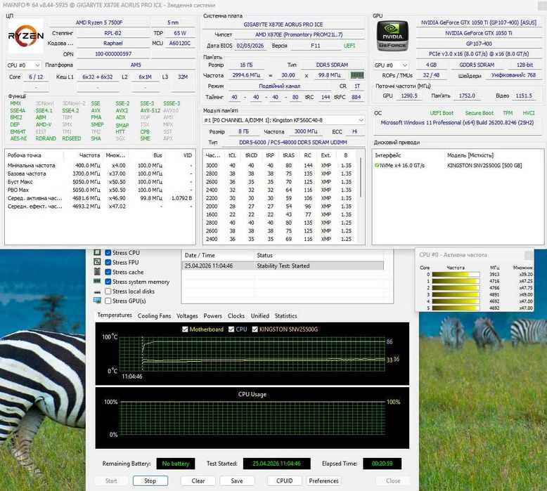 Материнська плата Gigabyte X870E Aorus Pro Ice (AM5) 7000-9000 Серія AMD