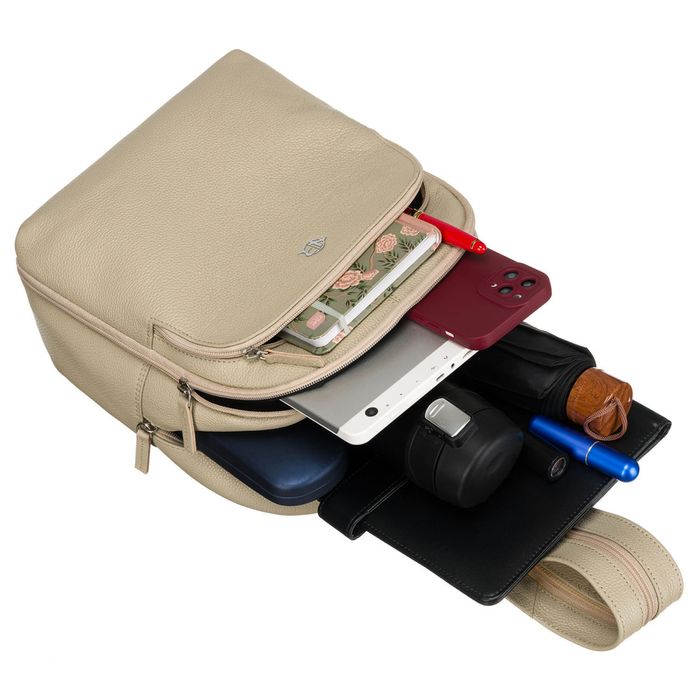 Plecak Damski ROVICKY Skórzany Klasyczny Mały Miejski Beżowy PLECACZEK