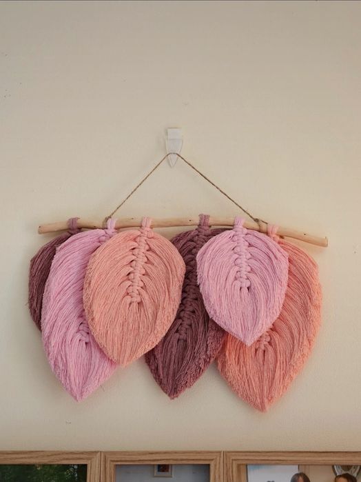 Makrama liście ozdoba