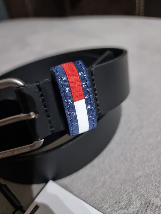 Nowy męski pasek tommy hilfiger czarny 95 cm skóra