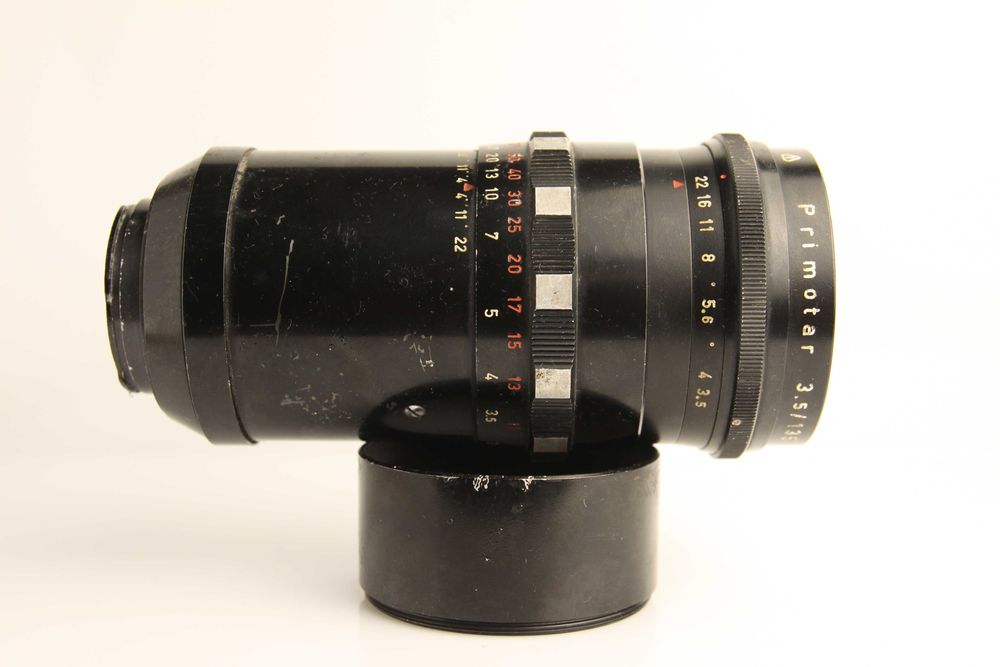 Mayer Optic Gorlitz Primotar 135mm F3,5 Exa jak Trioplan Soap bubble bokeh, przysłona wielolistkowa