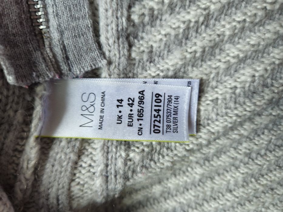 Kardigan narzutka z dodatkiem wełny i moheru Marks & Spencer XL / 42