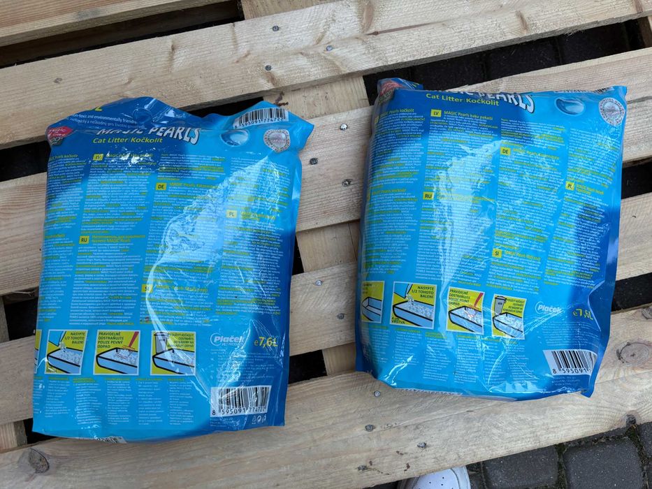 2x Żwirek silikonowy dla kota Magic Pearls Ocean Breeze 7,6 l Nowe