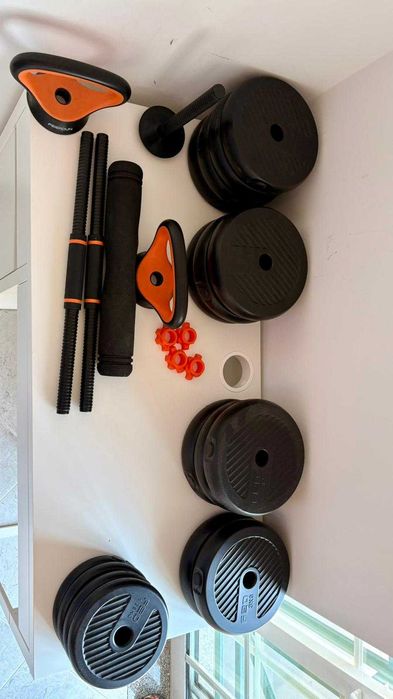 Kit de Halteres Xiaomi FED 40kg Ajustável + Barra + Kettlebell