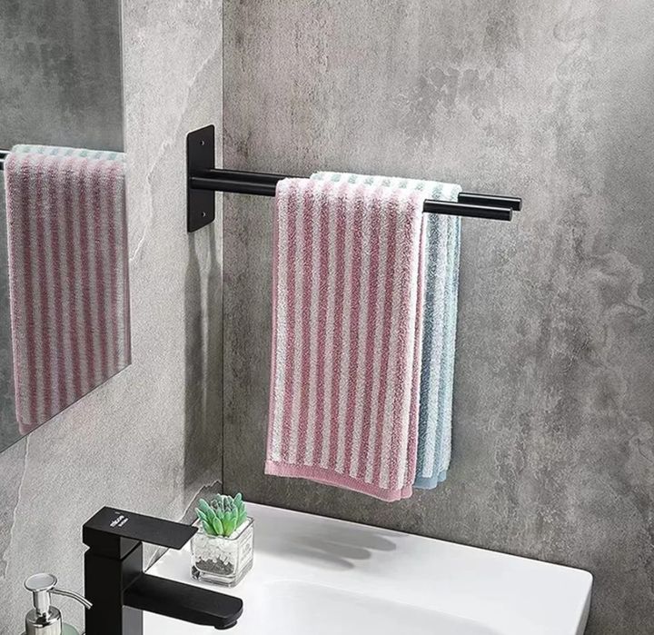 Podwójny wieszak na ręczniki ze stali nierdzewnej 304, bez wiercenia