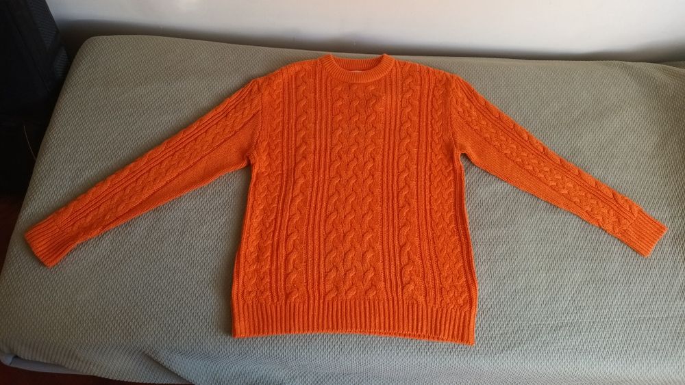 Pullover trançado laranja H&M