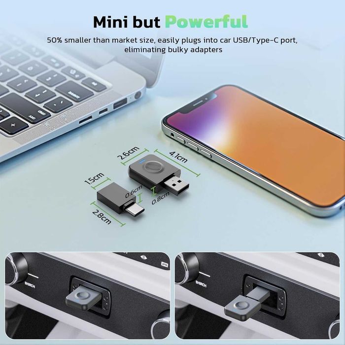 Lamtto Bezprzewodowy adapter CarPlay 2w 1