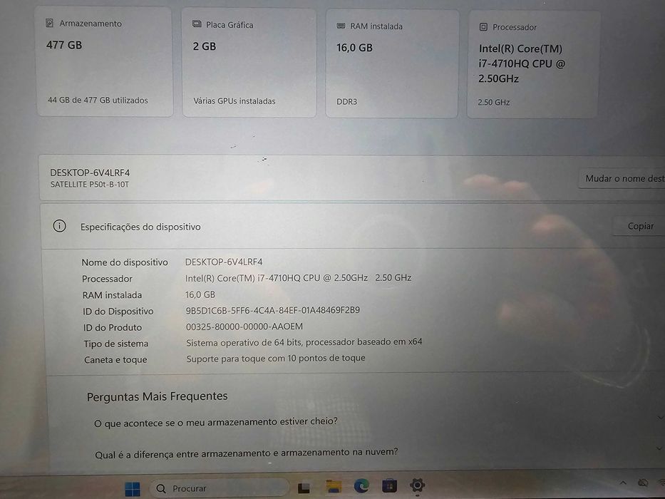 Portatil Toshiba Sat. P50T-B - Touch