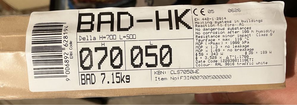 Grzejnik VOGEL&NOOT BAD-HK 70/50 łazienkowy