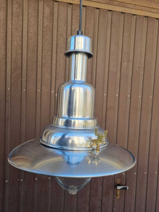 Lampa wisząca IKEA Ottava – aluminium + szkło dmuchane