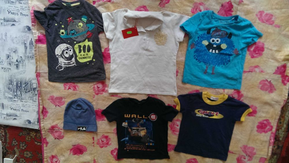 5 футболок (1 новая с биркой) + шапочка FILA на мальчика- цена за всё!