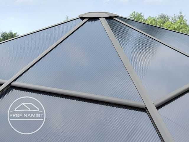 Pawilon ogrodowy Hardtop Sunset Deluxe ciemno-szary 3x3m