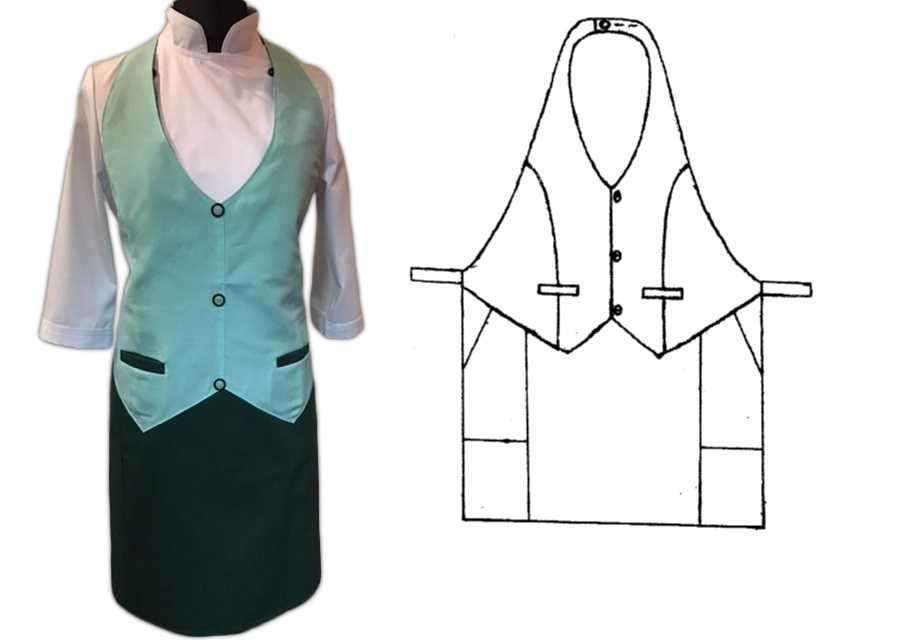 Фартух-жилет офіціанта 80х60см