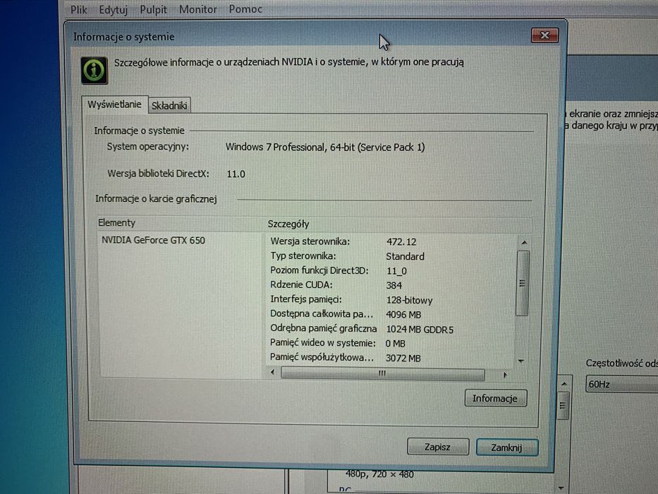 Komputer PC intel Q9450 4x3.2 GHz pamiec 8GB nVidia GTX 650 hdd 500 GB