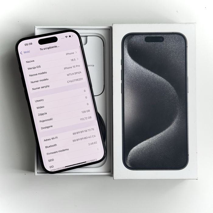 IPhone 15 Pro 128gb Czarny - BATERIA 87% - W PEŁNI SPRAWNY